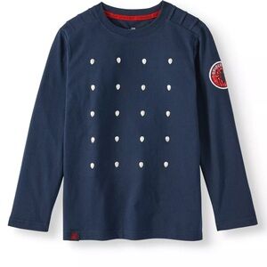 Spider-Man Boys Long Sleeve Crew Shirt Size X-SMALL (4-5) Silver Face Studs